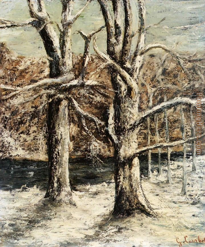 Woods in the Snow painting - Gustave Courbet Woods in the Snow art painting